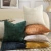 Unyqoos® Set van twee luxe chenille kussenhoezen met elegant design voor huisdecoratie