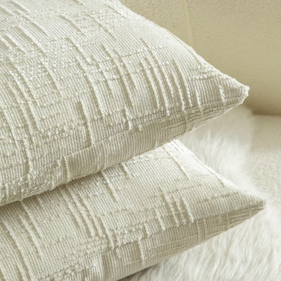 Unyqoos® Set van twee luxe chenille kussenhoezen met elegant design voor huisdecoratie