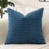 Unyqoos® Decoratieve blauwe kussensloop van zacht corduroy voor woonkamer en kantoor