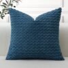 Unyqoos® Decoratieve blauwe kussensloop van zacht corduroy voor woonkamer en kantoor