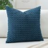 Unyqoos® Decoratieve blauwe kussensloop van zacht corduroy voor woonkamer en kantoor