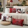 Unyqoos® Set van 4 decoratieve kerstkussenhoezen met verborgen ritssluiting 40 x 60 cm