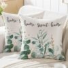 Unyqoos® Set van 2 decoratieve kussenslopen met botanisch bladpatroon voor buitengebruik