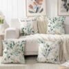 Unyqoos® Set van 2 decoratieve kussenslopen met botanisch bladpatroon voor buitengebruik