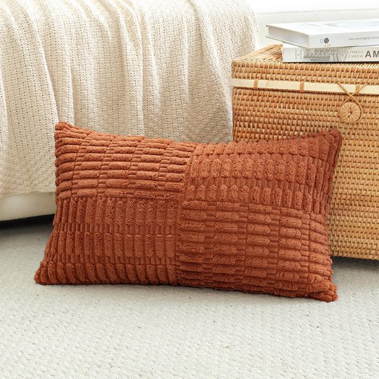 550x550-41573.jpg Unyqoos® Set van 2 decoratieve corduroy kussenslopen met gestreept boho design
