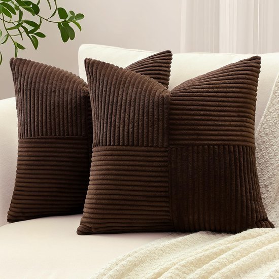 550x550-41576.jpg Unyqoos® Set van 2 zachte corduroy kussenslopen met gestreept patroon voor stijlvolle inrichting