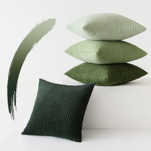 550x550-41601.jpg Unyqoos® Set van vier groene corduroy kussenhoezen voor diverse interieurstijlen