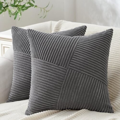 Unyqoos® Kussenslopen 30 x 30 cm, Donkergrijs, Set van 2, Modern Geometrisch Design