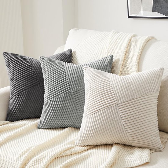 Unyqoos® Kussenslopen 30 x 30 cm, Donkergrijs, Set van 2, Modern Geometrisch Design