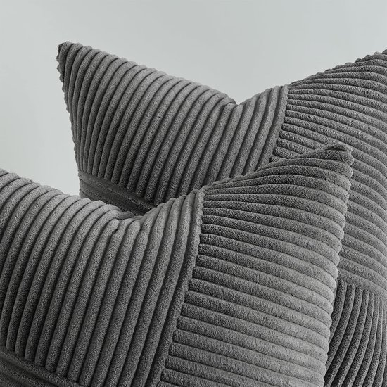 Unyqoos® Kussenslopen 30 x 30 cm, Donkergrijs, Set van 2, Modern Geometrisch Design