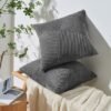 Unyqoos® Kussenslopen 30 x 30 cm, Donkergrijs, Set van 2, Modern Geometrisch Design