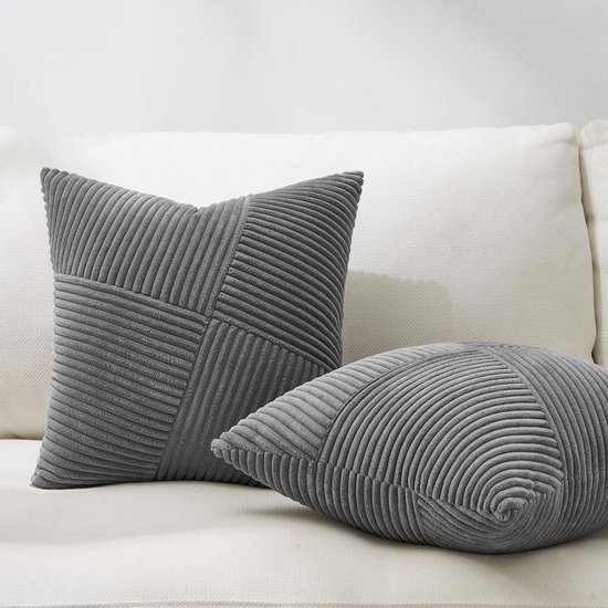 Unyqoos® Kussenslopen 30 x 30 cm, Donkergrijs, Set van 2, Modern Geometrisch Design