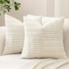Unyqoos® Set van 2 decoratieve corduroy kussenhoezen met gestreept patroon voor diverse interieurs