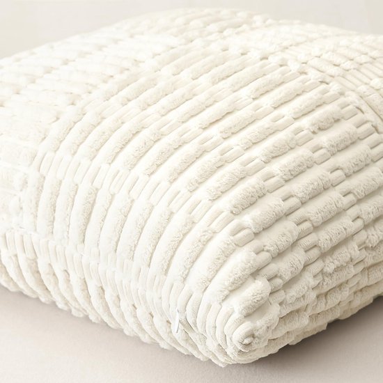 Unyqoos® Set van 2 decoratieve corduroy kussenhoezen met gestreept patroon voor diverse interieurs
