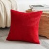 Unyqoos® Set van 2 decoratieve corduroy kussenslopen met elegante streeptextuur voor woonkamers, rood, 45x45 cm