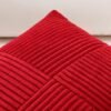 Unyqoos® Set van 2 decoratieve corduroy kussenslopen met elegante streeptextuur voor woonkamers, rood, 45x45 cm
