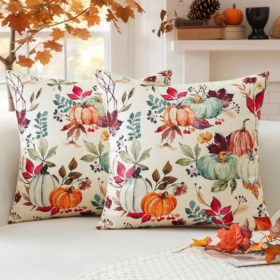 550x550-41686.jpg Unyqoos® Set van 2 decoratieve herfstkussenslopen met pompoen en esdoornblad ontwerp