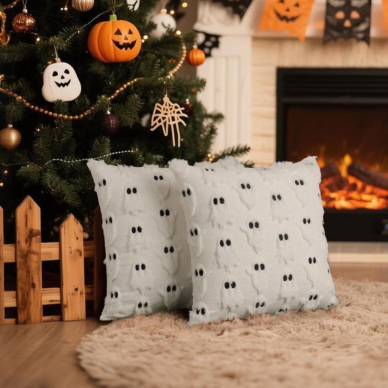 Unyqoos® Set van 2 decoratieve kussenhoezen voor herfst en Halloween sfeer
