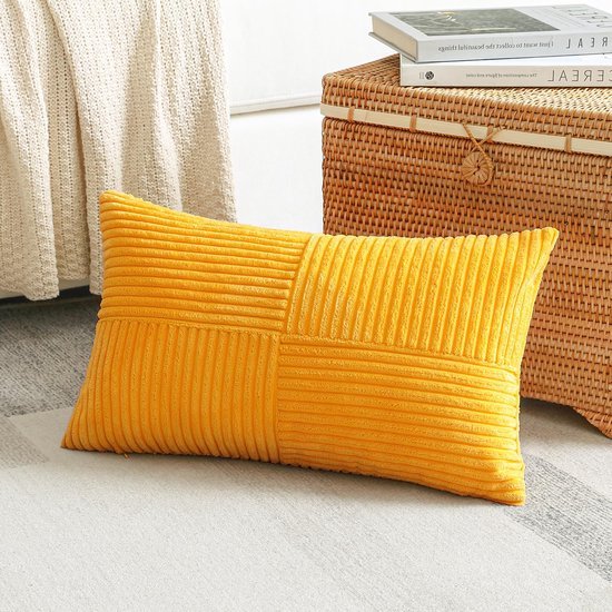 Unyqoos® Stijlvolle en Zachte Corduroy Kussensloop met Kruisstrepenpatroon voor Diverse Interieurs