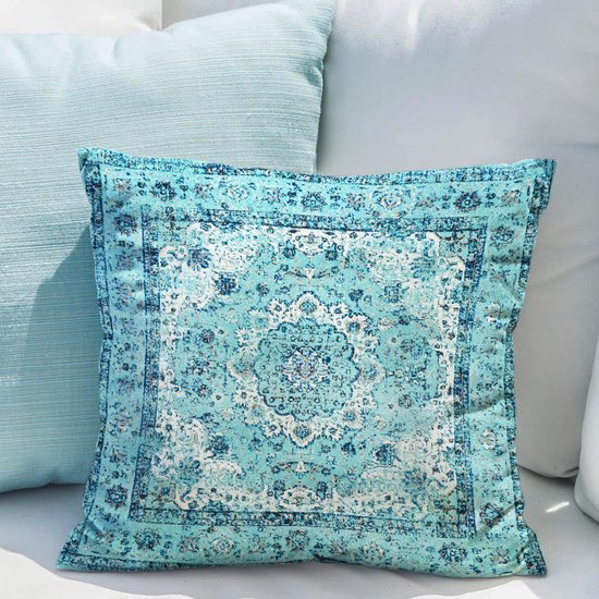 Unyqoos® Set van 2 Boho Kussenhoezen met Vintage Design in Diep Blauw, 45 x 45 cm
