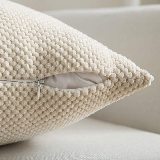 Unyqoos® Stijlvolle en Zachte Kussenhoezen met Korrelpatroon voor Woonkamer en Slaapkamer, Set van 2, 40 x 60 cm, Beige