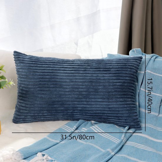 Unyqoos® Set van twee stijlvolle corduroy kussenslopen met verborgen ritssluiting