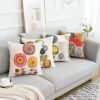 Unyqoos® Set van 4 linnen kussenslopen met zonnebloemmotief voor herfstdecoratie