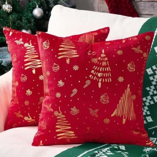550x550-41765.jpg Unyqoos® Set van 2 fluwelen kussenslopen in rood voor feestelijke kerstdecoratie