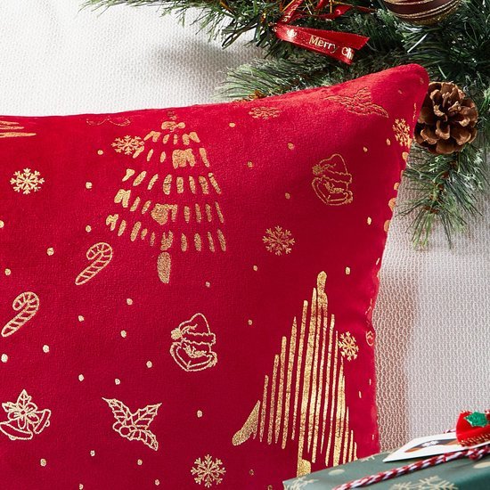 550x550-41766.jpg Unyqoos® Set van 2 fluwelen kussenslopen in rood voor feestelijke kerstdecoratie