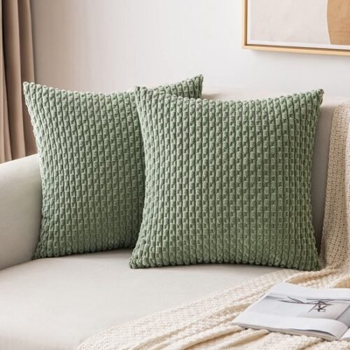 550x550-41783.jpg Unyqoos® Set van twee decoratieve kussenslopen in grasgroen corduroy voor woonkamer
