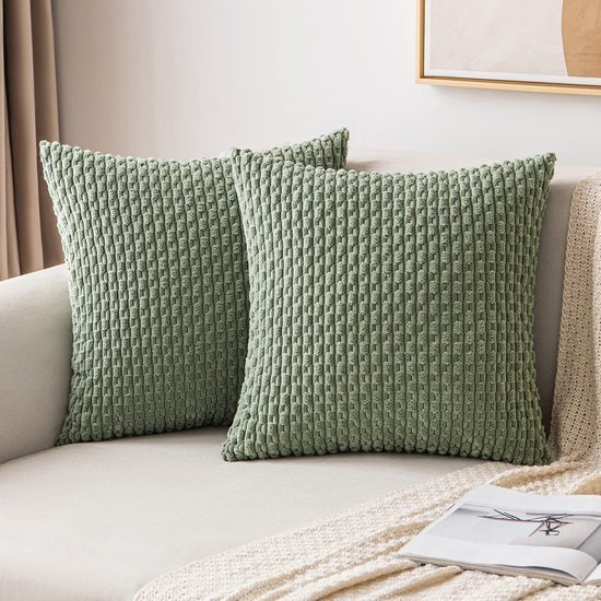 550x550-41783.jpg Unyqoos® Set van twee decoratieve kussenslopen in grasgroen corduroy voor woonkamer