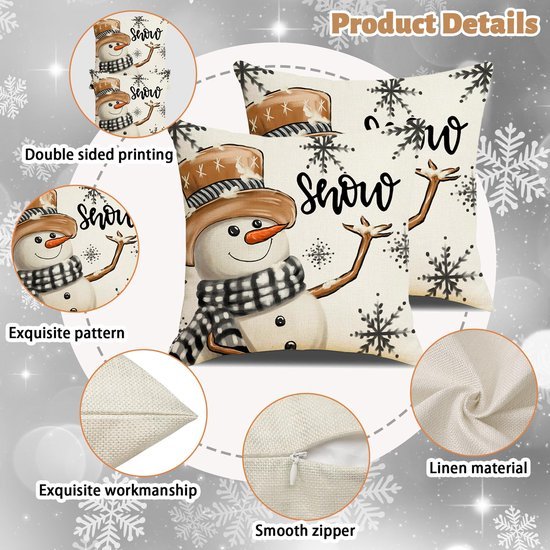 550x550-41795.jpg Unyqoos® Set van 4 Kerstkussenslopen met Omkeerbaar Patroon voor Feestelijke Sfeer