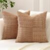 Unyqoos® Set van 2 decoratieve corduroy kussenslopen met gestreept patroon voor diverse interieurs