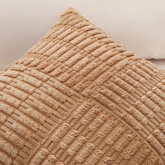 Unyqoos® Set van 2 decoratieve corduroy kussenslopen met gestreept patroon voor diverse interieurs