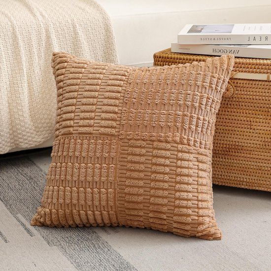 Unyqoos® Set van 2 decoratieve corduroy kussenslopen met gestreept patroon voor diverse interieurs