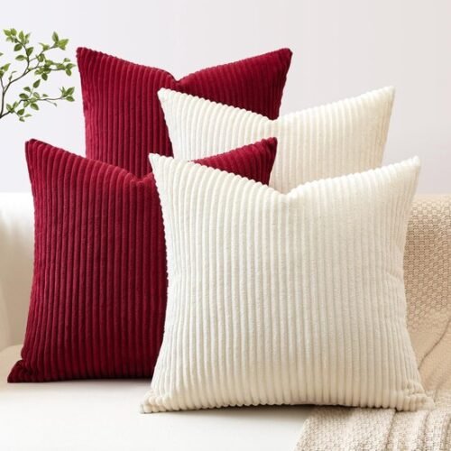 550x550-41817.jpg Unyqoos® Set van vier corduroy kussenhoezen in crèmekleur voor stijlvolle woonkamer