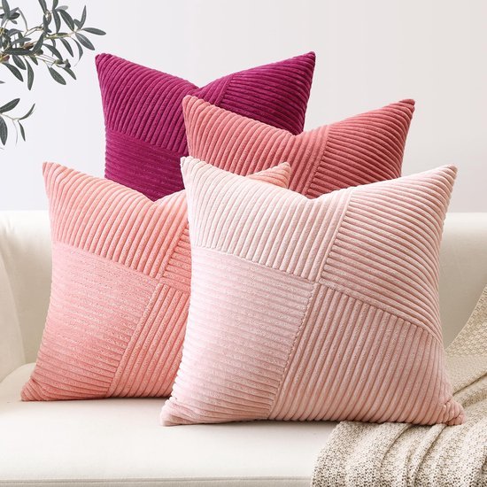 Unyqoos® Zachte Corduroy Kussenslopen Set van 4 voor Stijlvolle Woondecoratie in Diverse Kleuren