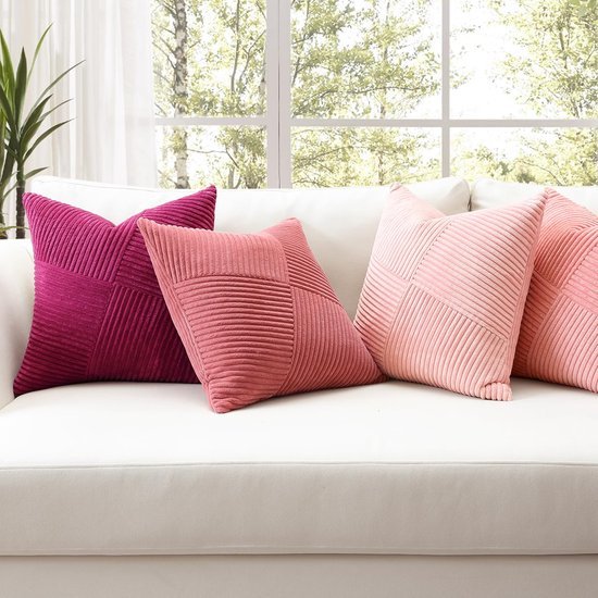 Unyqoos® Zachte Corduroy Kussenslopen Set van 4 voor Stijlvolle Woondecoratie in Diverse Kleuren