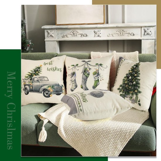 550x550-41863.jpg Unyqoos® Set van vier feestelijke kussenslopen met kerstmotieven voor sfeervolle decoratie