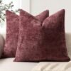 550x550-41884.jpg Unyqoos® Set van 2 luxe chenille kussenhoezen voor bank en bed in wijnrood