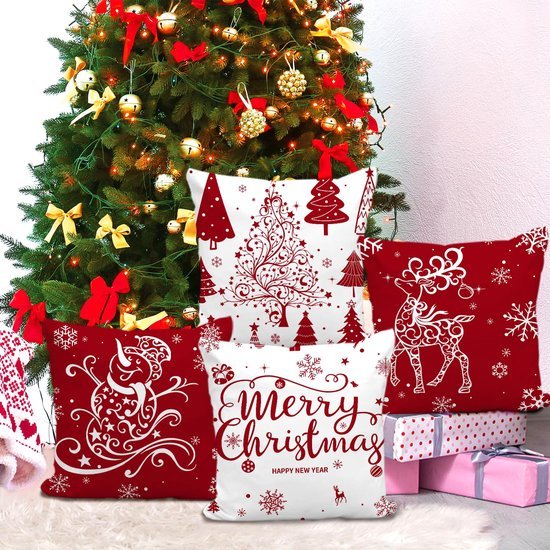 550x550-41904.jpg Unyqoos® Set van 4 decoratieve kerstkussenslopen met feestelijke print en verborgen ritssluiting
