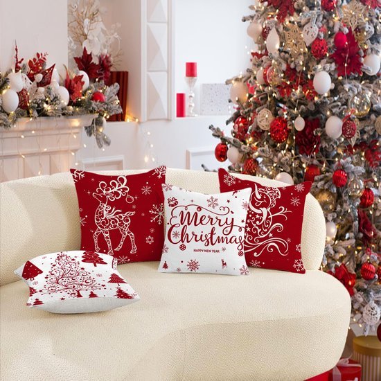 550x550-41905.jpg Unyqoos® Set van 4 decoratieve kerstkussenslopen met feestelijke print en verborgen ritssluiting