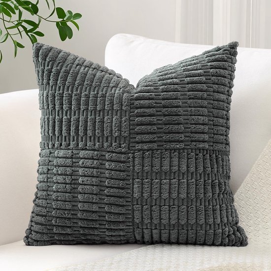 550x550-41918.jpg Unyqoos® Decoratieve kussensloop met boho design en corduroy strepen patroon 40x40 cm