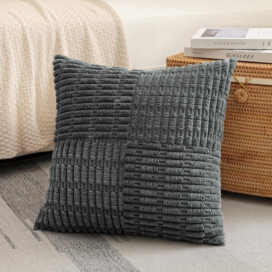 550x550-41919.jpg Unyqoos® Decoratieve kussensloop met boho design en corduroy strepen patroon 40x40 cm