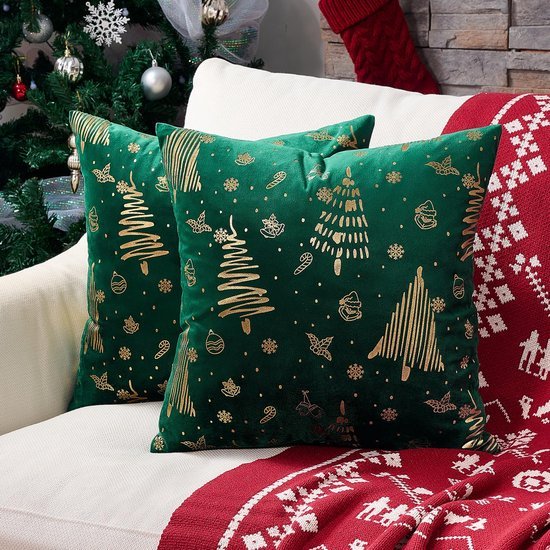 550x550-41945.jpg Unyqoos® Set van 2 Fluwelen Kerstkussenslopen voor Sierkussens in Woonkamer of Slaapkamer