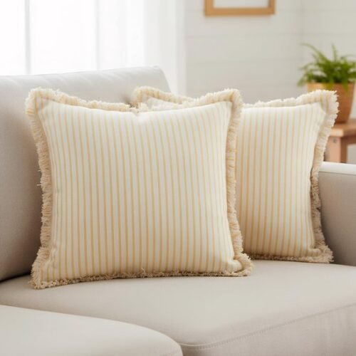 550x550-41957.jpg Unyqoos® Set van 2 vierkante boho gestreepte kussenhoezen voor stijlvolle woondecoratie