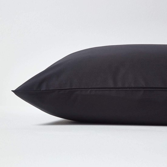 Unyqoos® Zwarte percal kussensloop van Egyptisch katoen met ritssluiting 40 x 80 cm