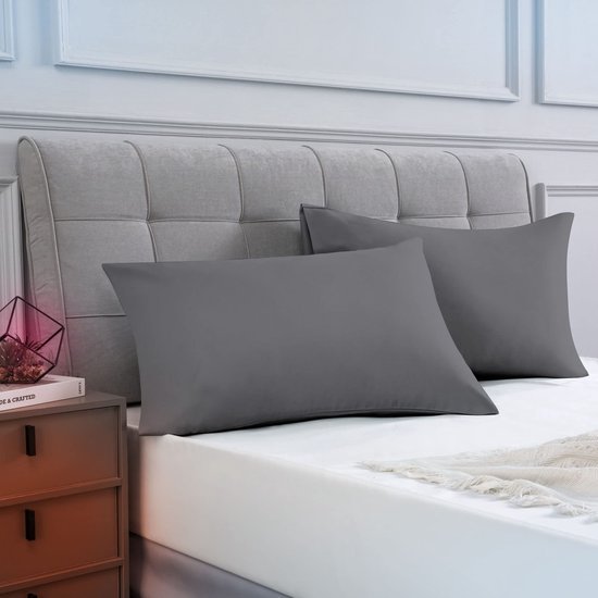 Unyqoos® Kussenslopen Set van 2, Superzachte Microvezel Hoofdkussenslopen, Donkergrijs, 40 x 80 cm, Comfortabel en Onderhoudsvriendelijk