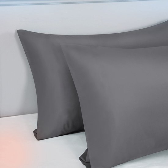 Unyqoos® Kussenslopen Set van 2, Superzachte Microvezel Hoofdkussenslopen, Donkergrijs, 40 x 80 cm, Comfortabel en Onderhoudsvriendelijk