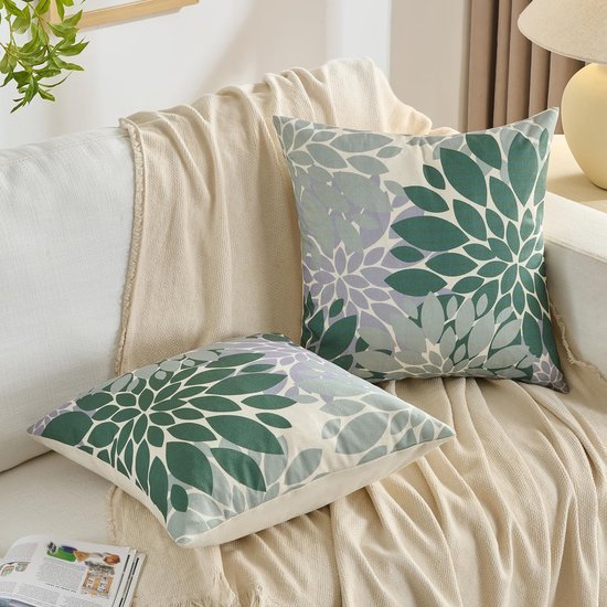 550x550-42016.jpg Unyqoos® Kussenhoezen met Bloemenpatroon voor Lente en Zomer, Decoratief en Geometrisch Ontwerp, 45 x 45 cm